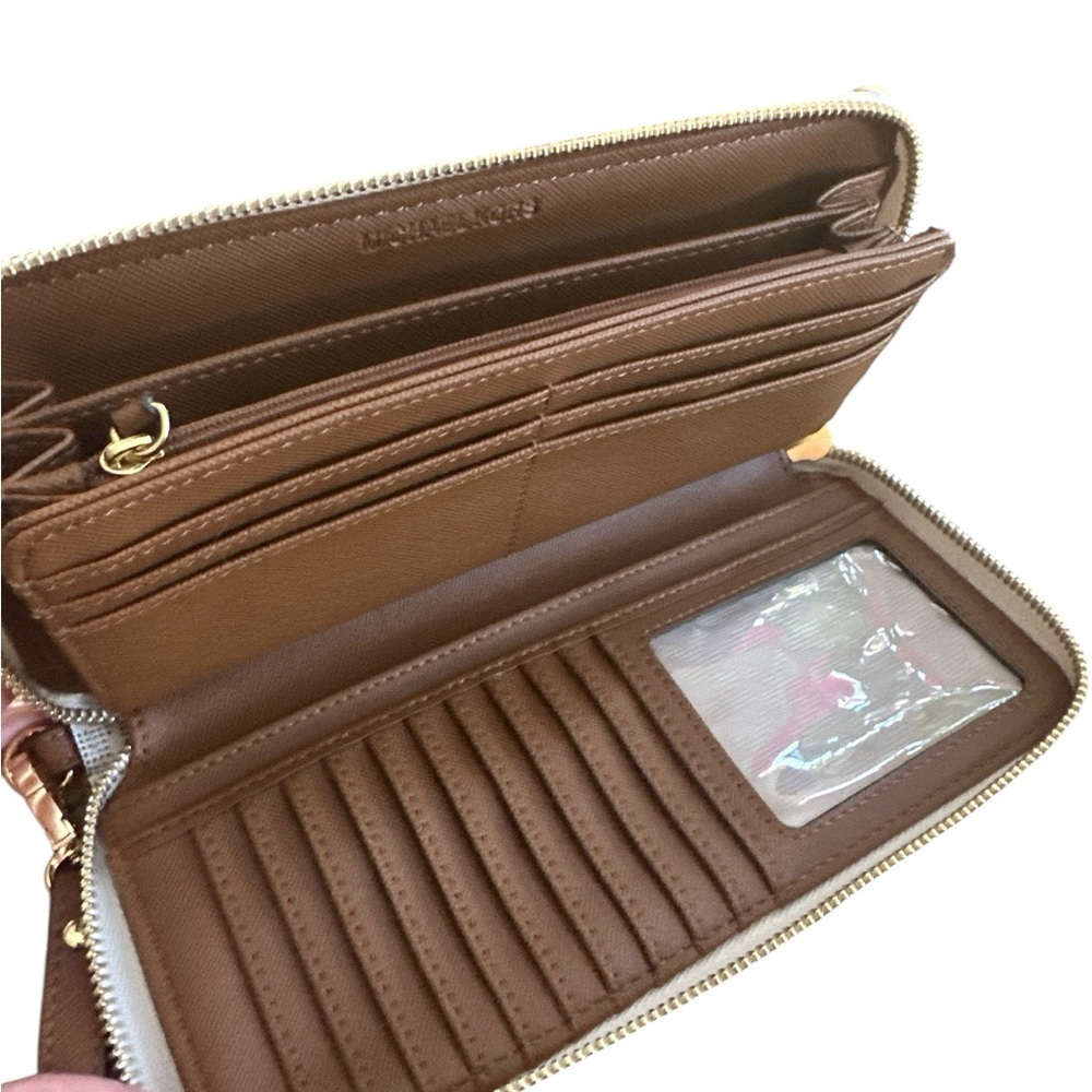 Michael Kors Signature Logo Zip Around Wallet Wristlet NWOT - Picture 5 of 9